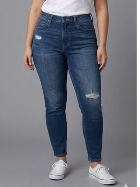 Just Black Denim Blue Jeans with a Worn Look